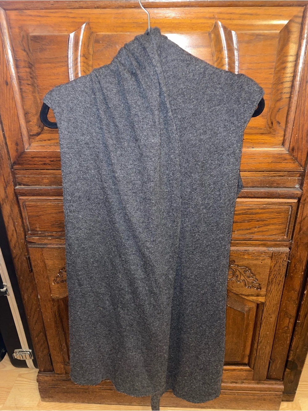 Millia Sleeveless Hooded Knit Sweater Dress - Dark Gray, medium - Picture 4 of 5